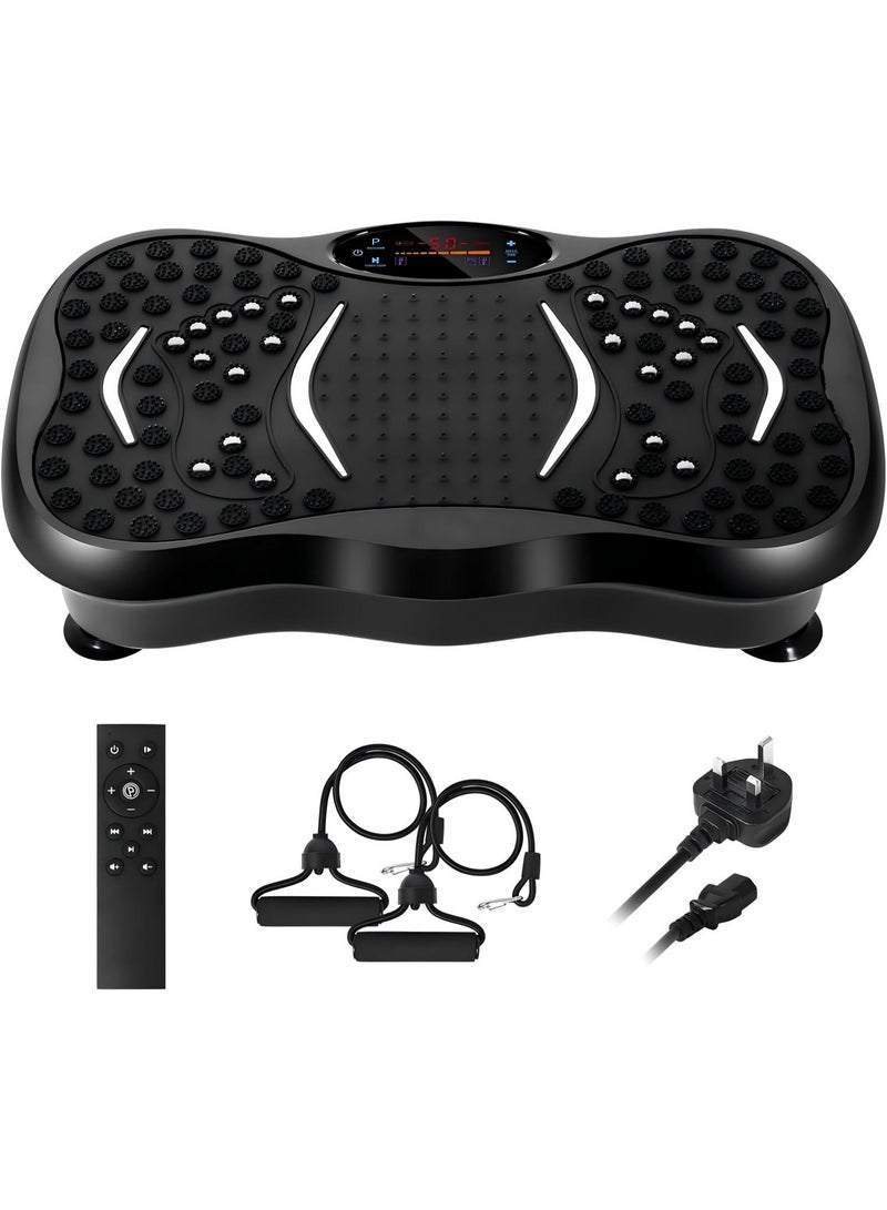 Whole Body Vibration Plate Exercise Machine, 99 Speed Levels Fitness Shaker Platform with Remote Control & Resistance Bands, Home Gym Vibrating Trainer for Muscle Toning, 330lbs Heavy Duty Capacity, Non-Slip Suction Base - Image 1