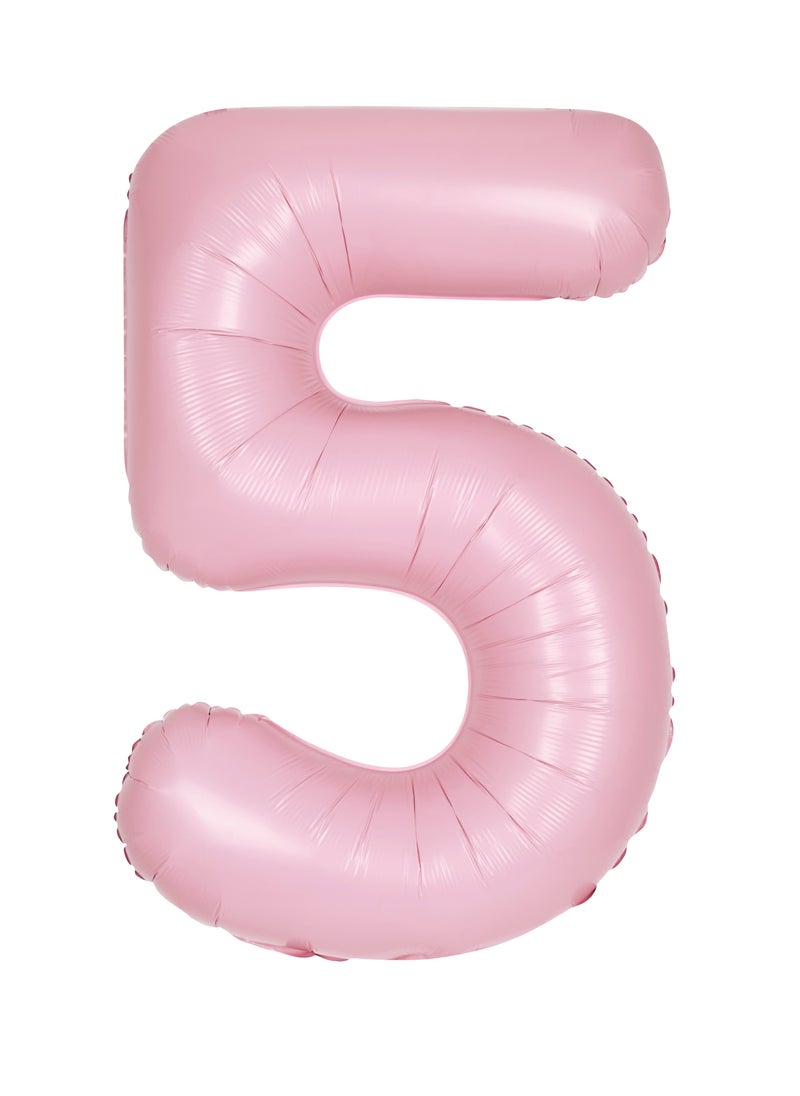 Unique 34" Matte lovely pink number 5 foil balloon - Image 1