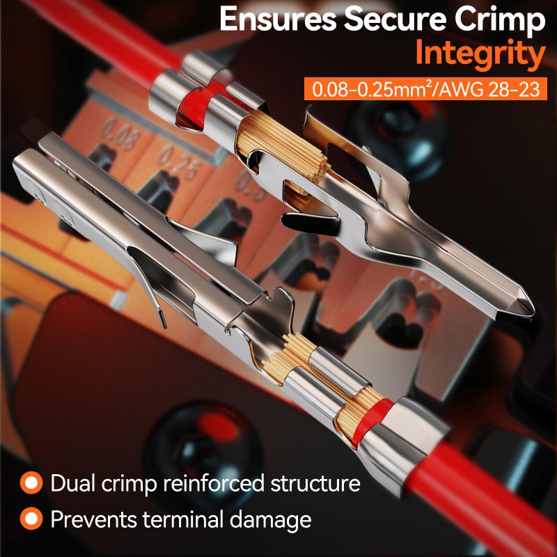 Preciva Mini-Fit Jr Kit Crimping Tool, with 12 Types 2-10 Pin Molex 4.2mm Connector, AWG 28-16 Terminals Terminals Crimping Pliers Compatible Dupont, Molex, KF2510 - Image 5