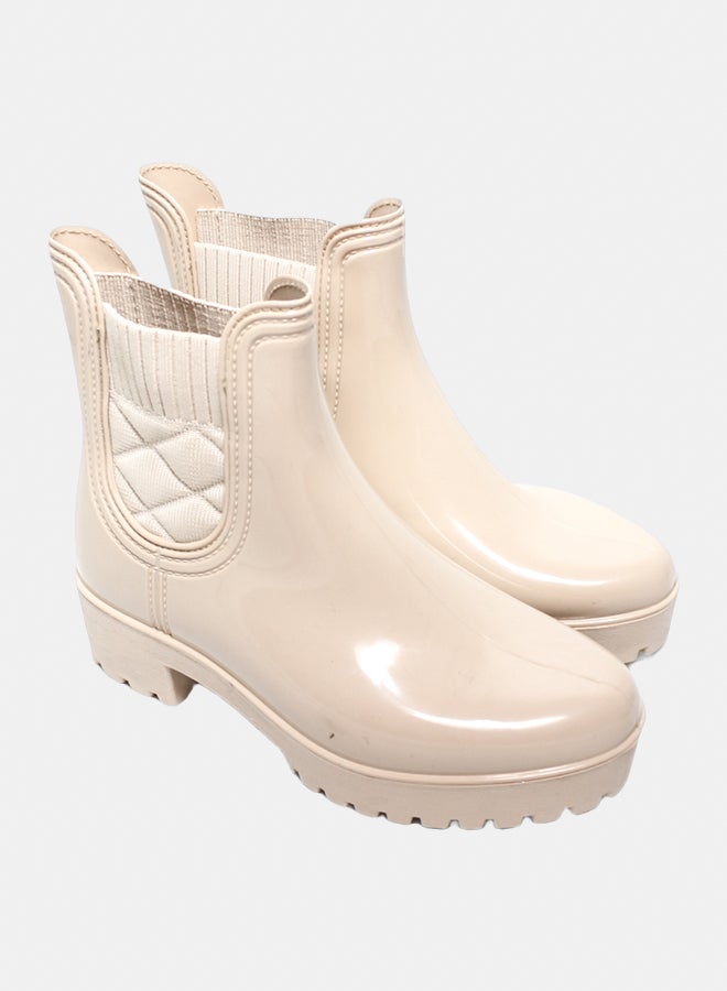 Glitter Women Half-Boots - Beige - Image 1