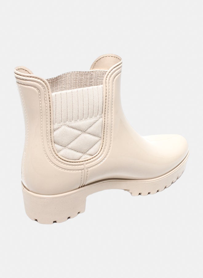 Glitter Women Half-Boots - Beige - Image 4