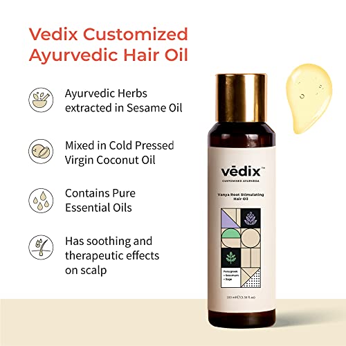 Vedix Ayurvedic Hair Care Combo Pack, Customized Anti Hair Fall Shampoo and Hair Oil for Normal/Oily with Dry Scalp & Curly - 200 ml - Image 2