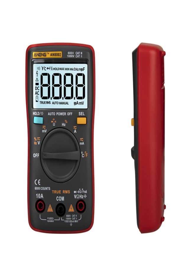 ANENG AN8002 6000 Counts True RMS Multifunctional Digital Multimeter Voltmeter Ammeter Handheld Mini Universal Meter High Accuracy Measure Temperature AC/DC Voltage AC/DC Current Resistance Capacitance Frequency Duty Cycle Diode Tester - Image 2