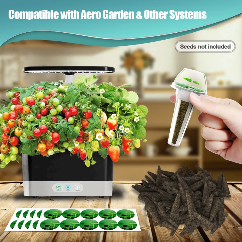 Haligo 124 pcs Seed Pod Kit for Aerogarden, Grow Anything Kit for Indoor Hydroponics Garden, Hydroponics Supplies with 50 Grow Sponges, 50 Pod Labels, 12 Baskets, 12 Planting Domes - Image 2
