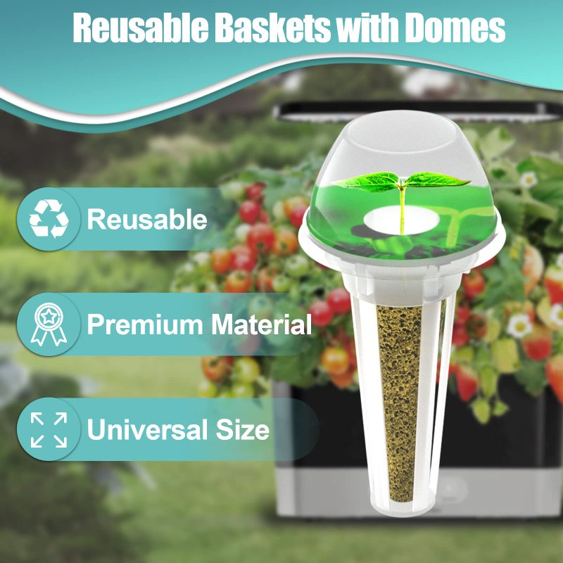 Haligo 124 pcs Seed Pod Kit for Aerogarden, Grow Anything Kit for Indoor Hydroponics Garden, Hydroponics Supplies with 50 Grow Sponges, 50 Pod Labels, 12 Baskets, 12 Planting Domes - Image 5