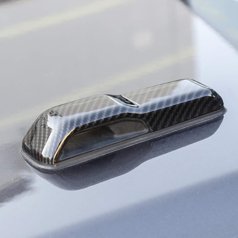 CheroCar JL Engine Hood Hinge Cover Decoration Cover Stickers Rec Exterior Accessories for Jeep Wrangler JL & Jeep Gladiator JT 2018-2025(Carbon Fiber Grain) - Image 5