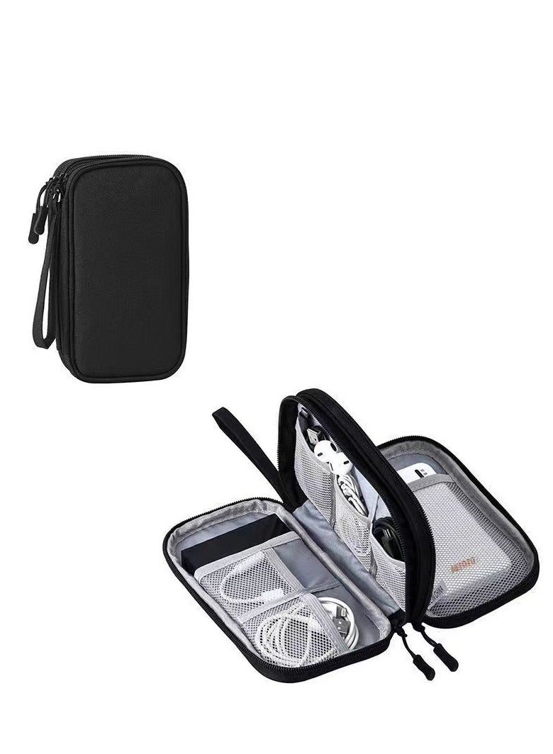 Electronic storage box, travel USB cable accessory bag/box, waterproof power bank, charging cable, charger, mouse, headphone flash drive