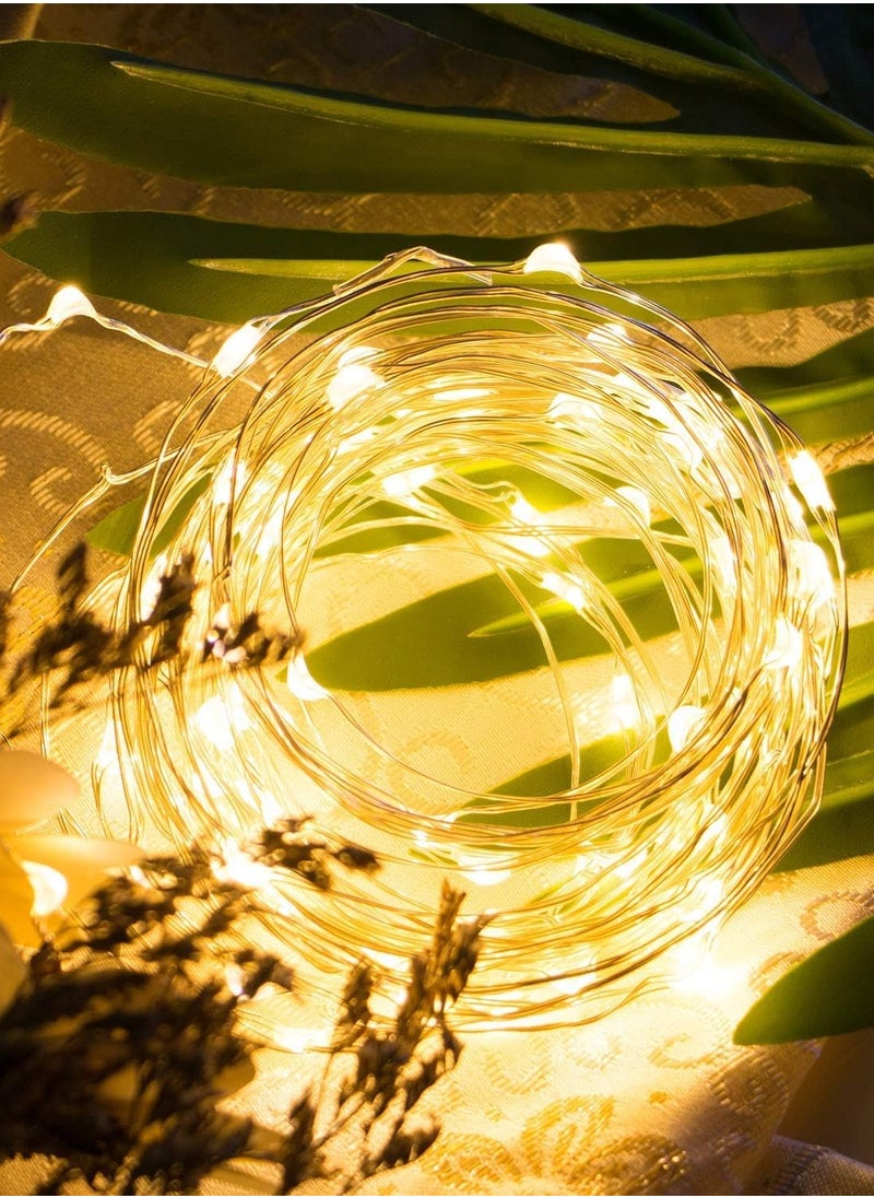 Eworld Waterproof 10Ft LED Fairy String Lights, Battery-Operated 30 Warm White Firefly Lights on Ultra-Thin Silver Wire for Indoor & Outdoor Decorations, Perfect for Parties, Weddings, and Festivals  - Image 5