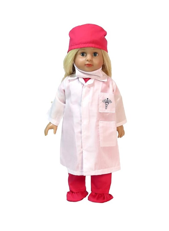 American Fashion World - American Fashion World Pink Doll Doctor Outfit for 18-inch Dolls| 7 Piece Set | Premium Quality & Trendy Design | Dolls Clothes | Outfit Fashions for Dolls for Popular Brands - Image 1