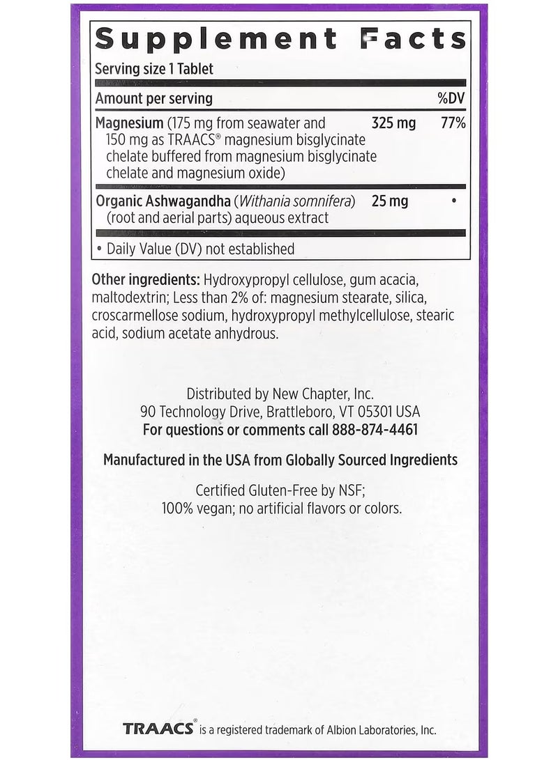 New Chapter Magnesium + Ashwagandha, 60 Vegan Tablets - Image 3