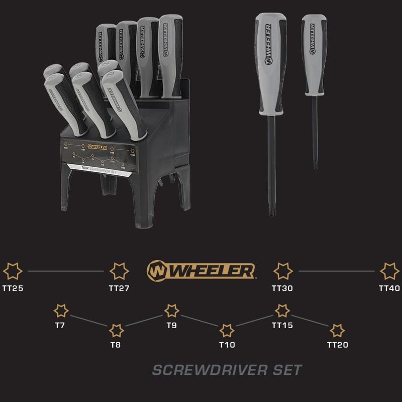 Wheeler 10 Piece Torx Screwdriver Set for Pistol Rifle Handgun Gunsmithing Rebuild and Maintenance - Image 1