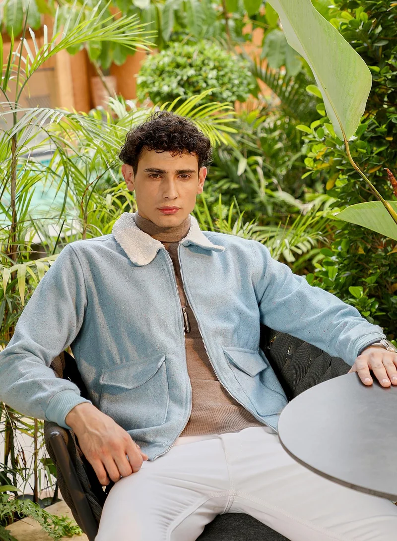 كامبوس سوترا جاكيت رجالي مبطن بالصوف بنسيج مضلع