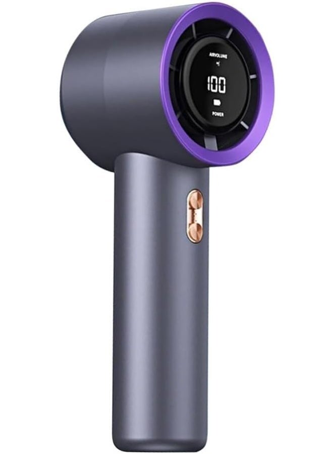 VIO High Speed Portable Small Handheld Turbo Fan 5 Speed Personal Fan with Digital Display Compact Handheld Fan Mini Fan with Concentrated Turbo Wind Low Noise Battery Operated Cooling Fan for Travel Home Desk Office Indoor Outdoor Summer Beach Pool Picnic Camping - Image 1