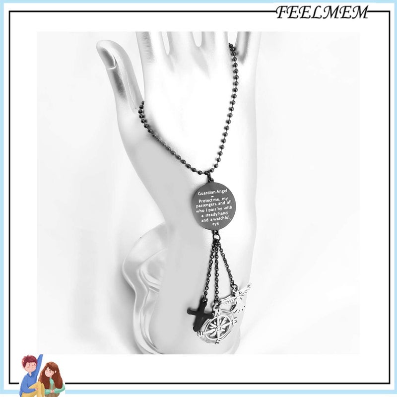 FEELMEM Guardian Angel Prayer Car Charm - Protect Me and My Passengers Rearview Mirror Pendant - Image 4