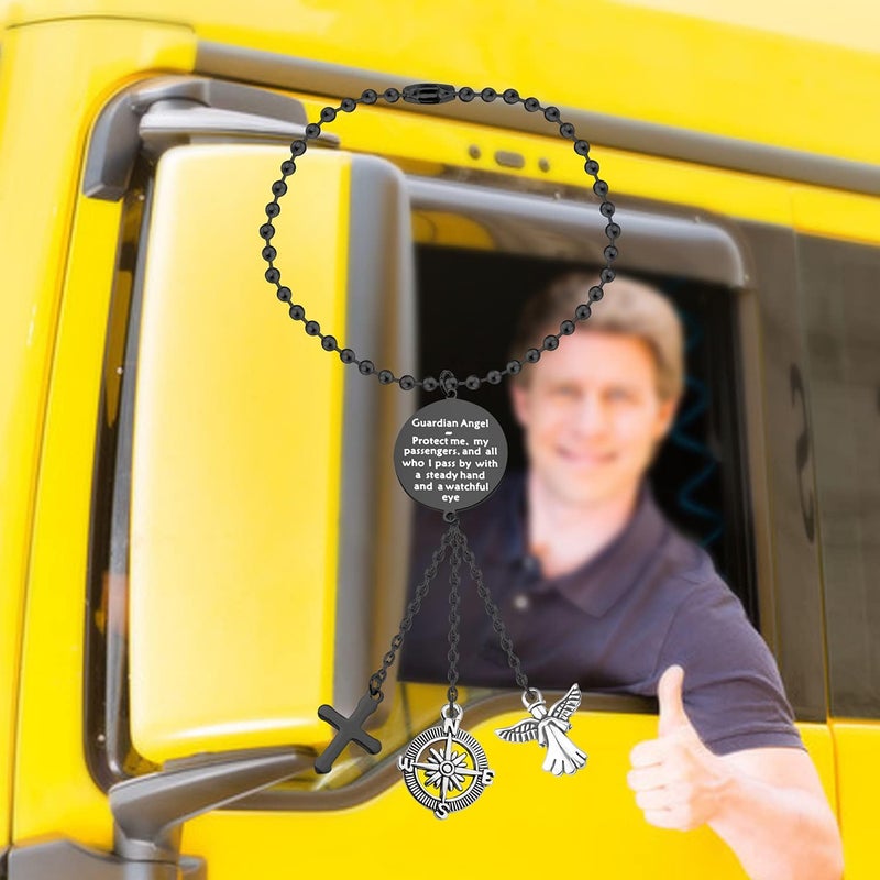 FEELMEM Guardian Angel Prayer Car Charm - Protect Me and My Passengers Rearview Mirror Pendant - Image 5