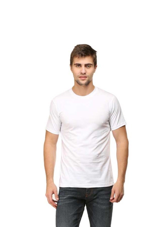 ملابس RSO تي شيرت قطني برقبة دائرية للرجال باللون الأبيض - Image 1