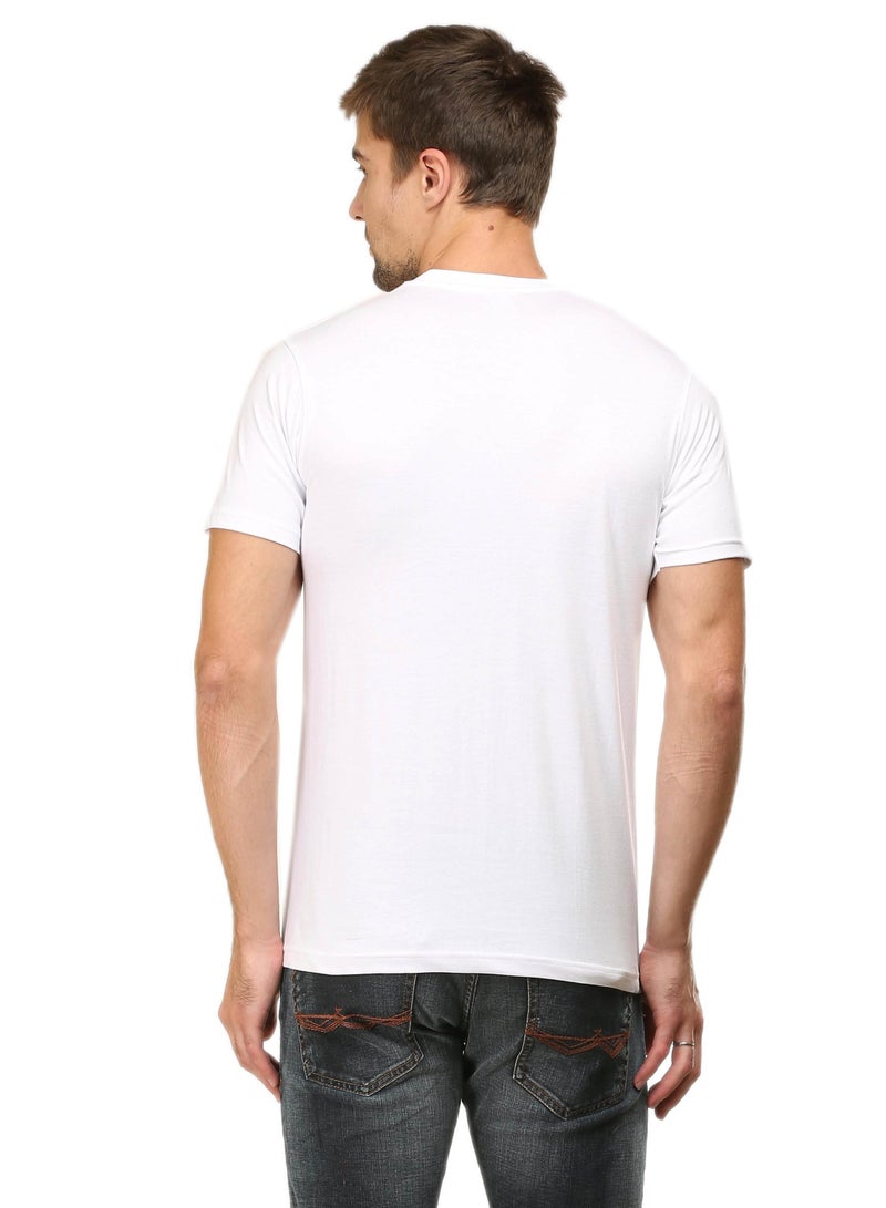 ملابس RSO تي شيرت قطني برقبة دائرية للرجال باللون الأبيض - Image 2