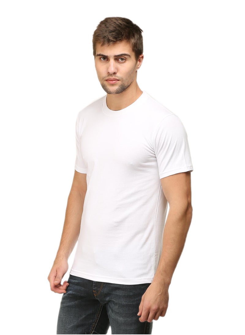 White Men's Half Sleeve Round Neck Cotton Tshirt - pzsku/ZC05490ACAEA2172C9334Z/45/_/1715755696/beade9bf-0ab2-4e1b-a91d-3da2ac3f0536