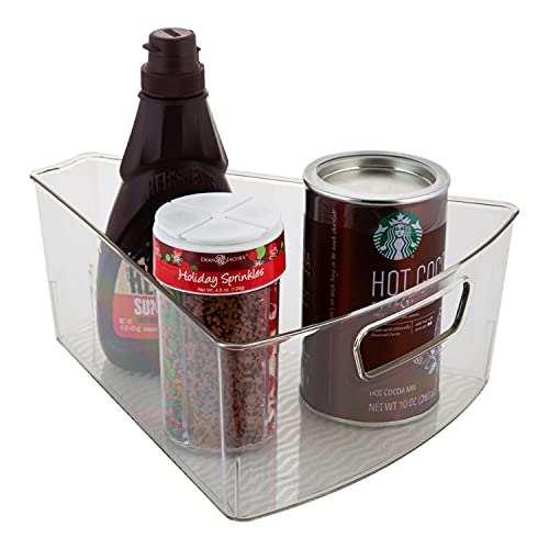 Kitchen Details 2 Pack Lazy Susan Bin | Triangular Pantry Organizer | Corner Cabinet | Handle | Spice Jars | Cans | Clear - Image 2