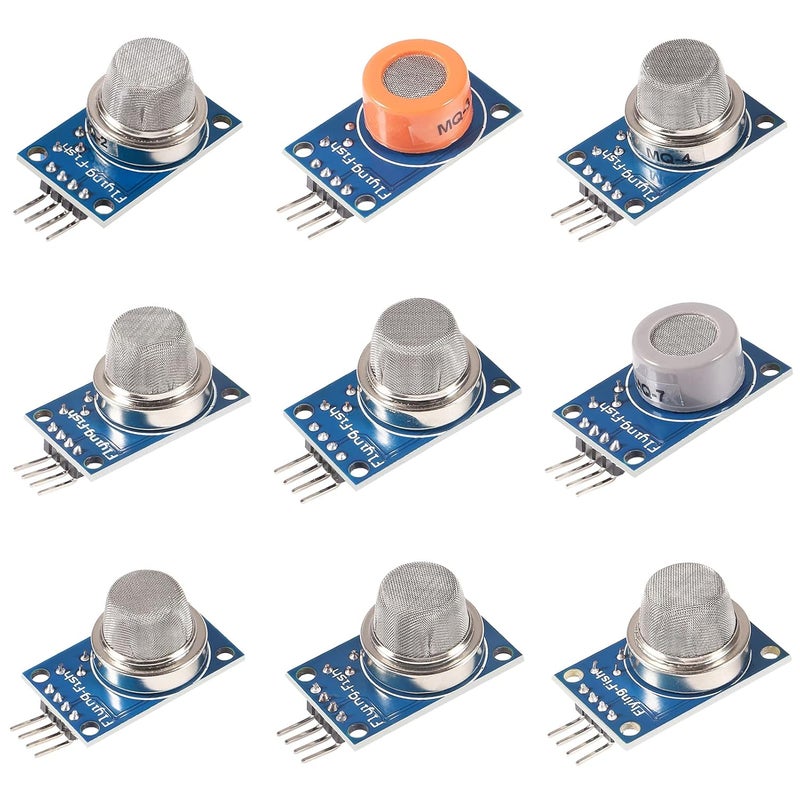 ACEIRMC 9pcs/Lot Gas Detection Sensor Module MQ-2 MQ-3 MQ-4 MQ-5 MQ-6 MQ-7 MQ-8 MQ-9 MQ-135 Sensor Module Gas Sensor Starter Kit for Arduino Raspberry Pi (9PCS/Lot) - Image 1