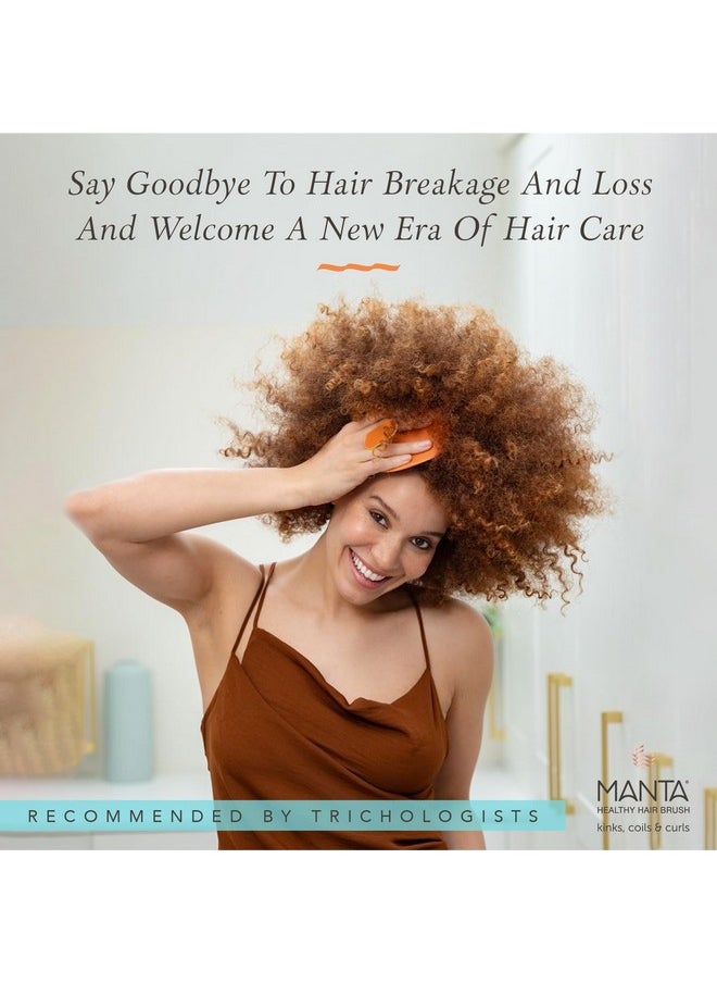 Manta Kinks Detangling Brush - Anti-Static, Curl Defining for 3a to 4c Afro and Curly Hair - Flexible Scalp Brush