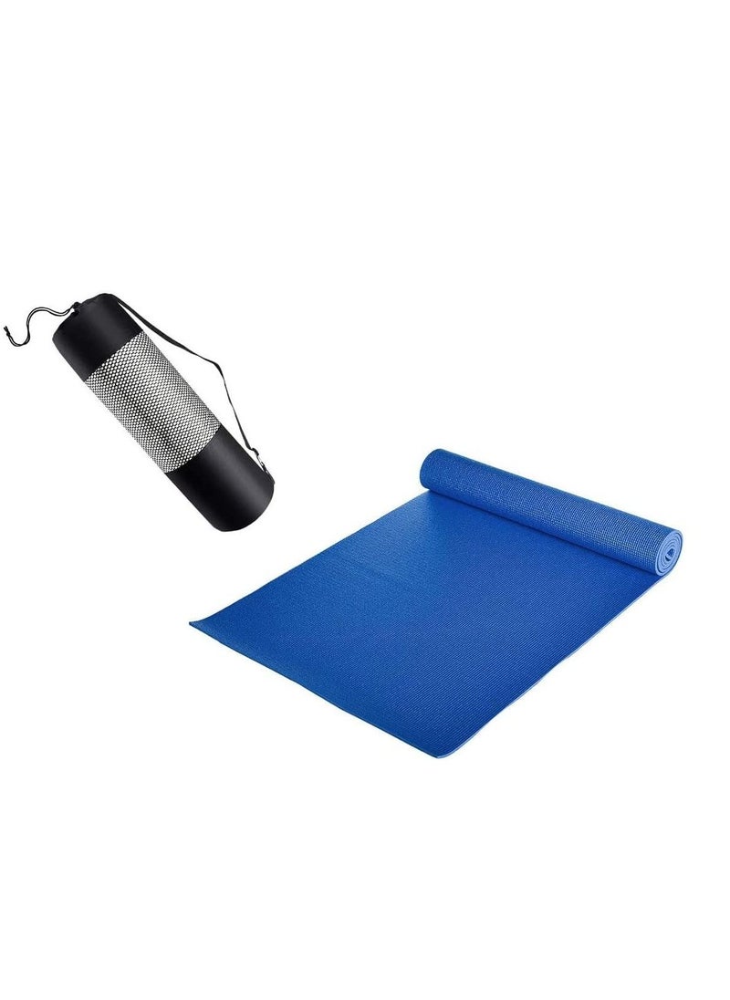 SportQ Yoga Mat With Holder Strap And Bag - Blue  - Image 1
