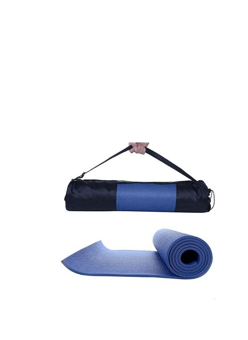SportQ Yoga Mat With Holder Strap And Bag - Blue  - Image 4
