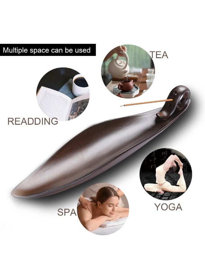 Incense Stick Holder with 3 Holes, 9 Inch Length Ceramic Incense Ash Cather for Counters, Meditation Room, Yoga, Home, Office, Brown  - Image 4