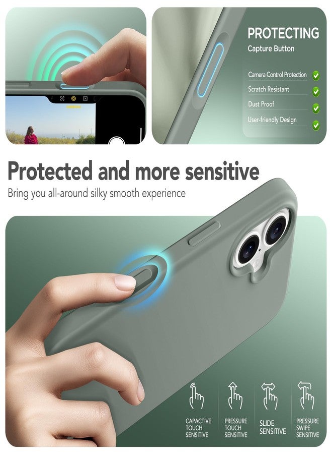 GONEZ Magnetic for iPhone 17 Case, Compatible with MagSafe, [Screen Protector + Camera Lens Protector], Liquid Silicone Anti-Scratch Shockproof Protective Phone Case, Calke Green - Image 5