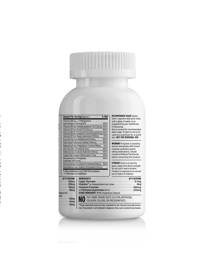 Unived Basics Multivitamin & Minerals For Women, 100% Rda Of All Vitamins With Algae Calcium & Plant-Based Vitamin D3 Plus Important Minerals, Complete Formulation For Health & Wellbeing - Capsule - Image 3