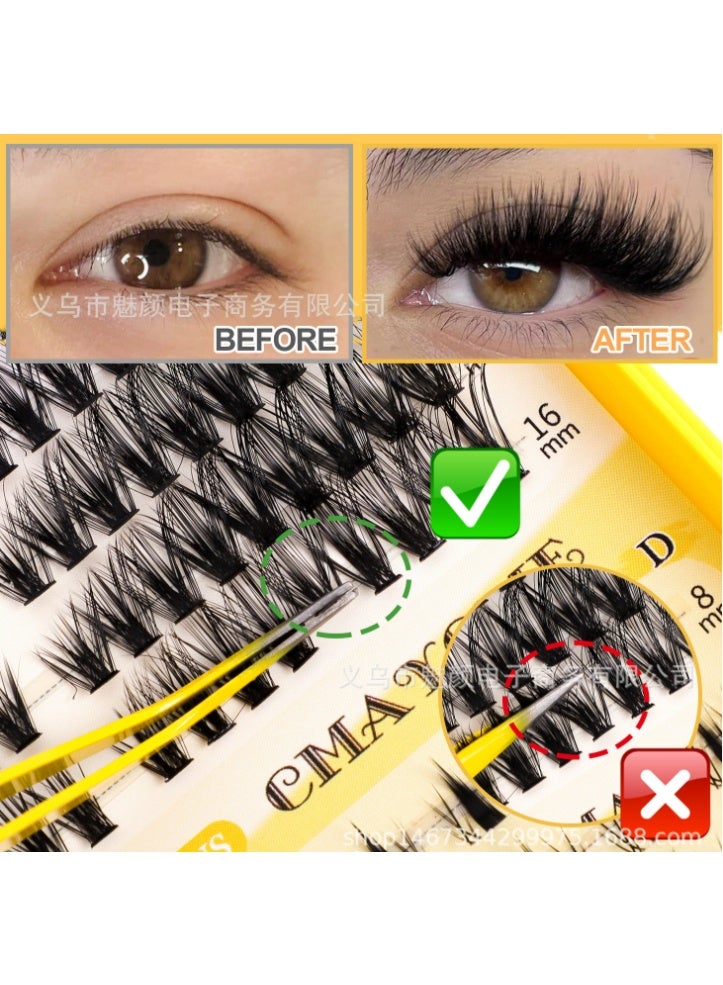 virenia 528 Pcs Lash Clusters Kit – 8-16mm Mixed Lengths – Wispy DIY Eyelash Extensions – Includes Lash Adhesive Glue & Tweezer – Individual False Eyelashes for Women – Natural, Fluffy, Long Lasting – Reusable & Easy to Apply – Perfect for Daily Wear, Parties, Weddings, Glam Look – Complete Eyelash Extension Set for Home Use - Image 5