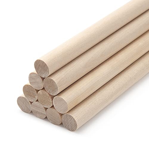Coowayze Wooden Dowel Rods Wood Dowels for Crafts, 6 PCS 1 x 12 Round Wooden Sticks for Crafts, Thick Macrame Dowels, Unfinished Hard Wood Sticks for Crafting, Arts and DIYers, Closets and Wedding - Image 1
