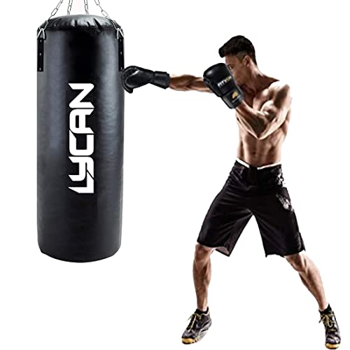 Lycan UNFILLED Premium SRF Punching Bag with Chain Black # 2 Feet - Image 1