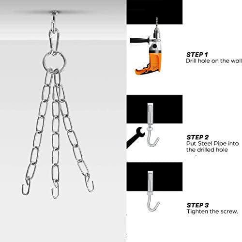 Lycan UNFILLED Premium SRF Punching Bag with Chain Black # 2 Feet - Image 4