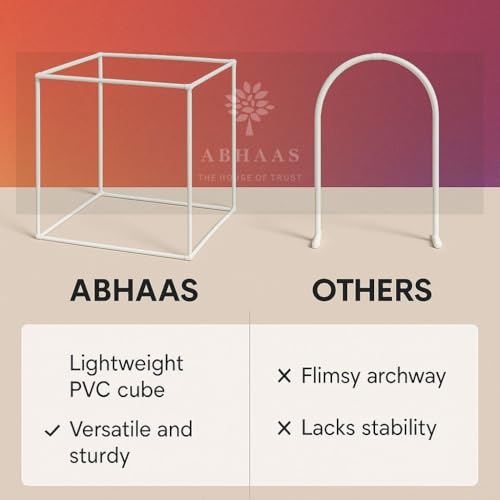 Abhaas 25PCS Decoration Mandap Tent Pandal with 5Pcs Marigold Garlands for Chaturthi Home Decor Cubical Mandap | Chaturthi/Festivals (25Pcs) (Pink, 20Inch Cube) - Image 4