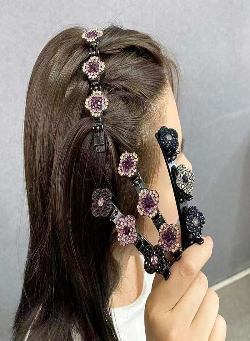 GGOOT Rhinestone Hair Clips for Women Girls, Fashion Hair Clips, Duckbill Hair Clips, Flower Hair Slides Pins, Sparkly Rhinestone Hairpin Clips, Hair Barrettes for Party Travel Banquet Daily Usage - Image 4