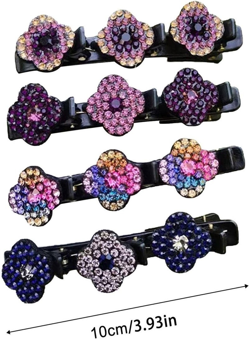 GGOOT Rhinestone Hair Clips for Women Girls, Fashion Hair Clips, Duckbill Hair Clips, Flower Hair Slides Pins, Sparkly Rhinestone Hairpin Clips, Hair Barrettes for Party Travel Banquet Daily Usage - Image 5