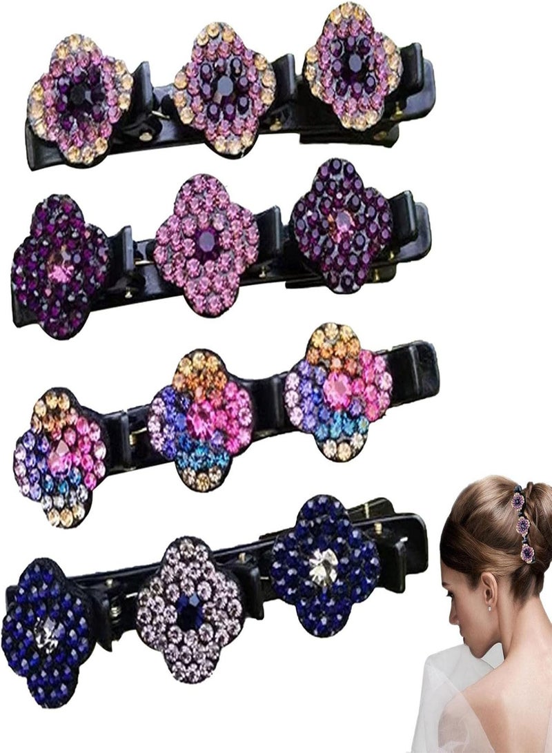 GGOOT Rhinestone Hair Clips for Women Girls, Fashion Hair Clips, Duckbill Hair Clips, Flower Hair Slides Pins, Sparkly Rhinestone Hairpin Clips, Hair Barrettes for Party Travel Banquet Daily Usage - Image 1