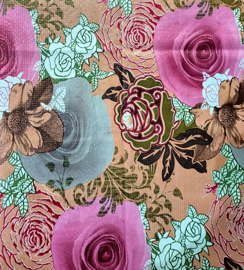 Kashtu Vatika Marble Rose Decor Printed Flower Design Thick Polyster Waterproof 24 Centre Table Cover with Leather Touch and White Lace for Size 40X60 inches Width x Length 40X60 Pink vatika  - Image 4