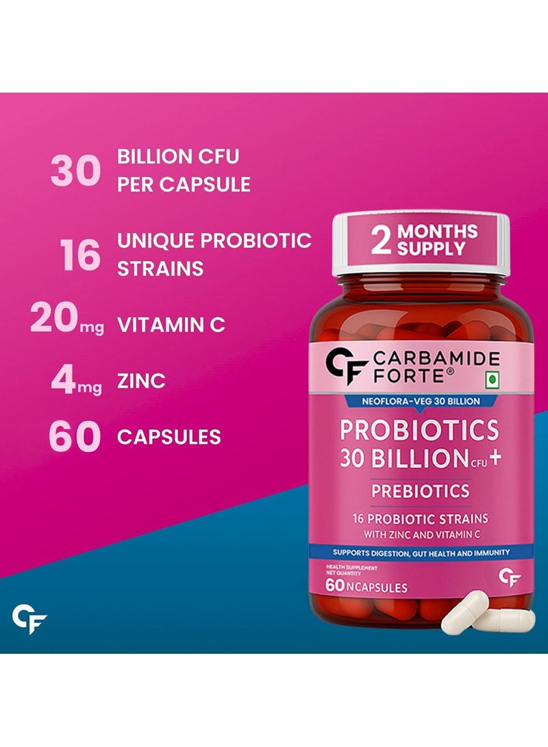 CARBAMIDE FORTE Probiotics Supplement 30 Billion For Women And Men 60 Veg Capsules - Image 5