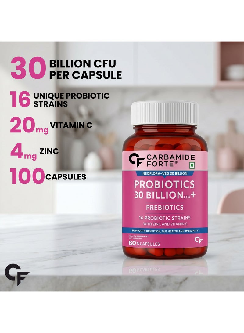 CARBAMIDE FORTE Probiotics Supplement 30 Billion For Women And Men 60 Veg Capsules - Image 5