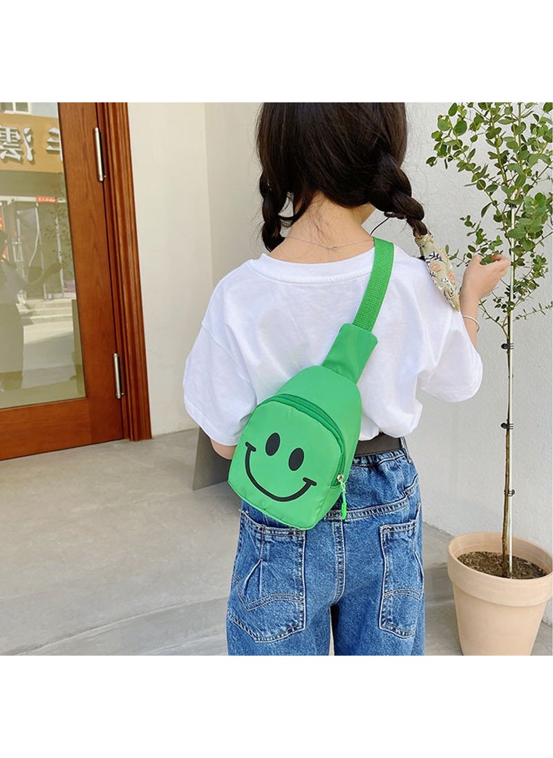 Generic 2024 New Large Capacity Smiley Face Crossbody Bag Summer Childrens Backpack BabyWomens Mini Small Bag For Kids Green 