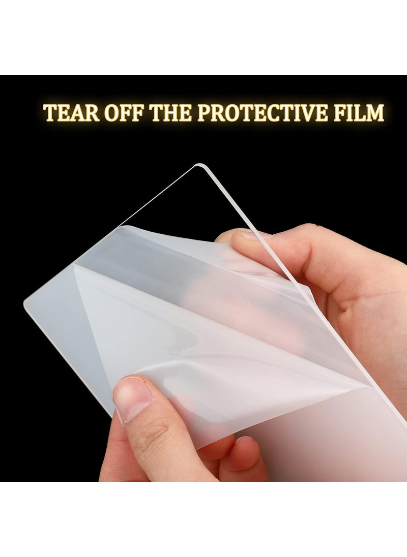 Qunclay 36 Pcs 2 mm Acrylic Sheet Clear Cast for LED Light Base Thick Acrylic Blanks with Double Sided Protective 59 x 51 Plastic Glass Board for Signs DIY Display Projects Craft Square  - Image 4