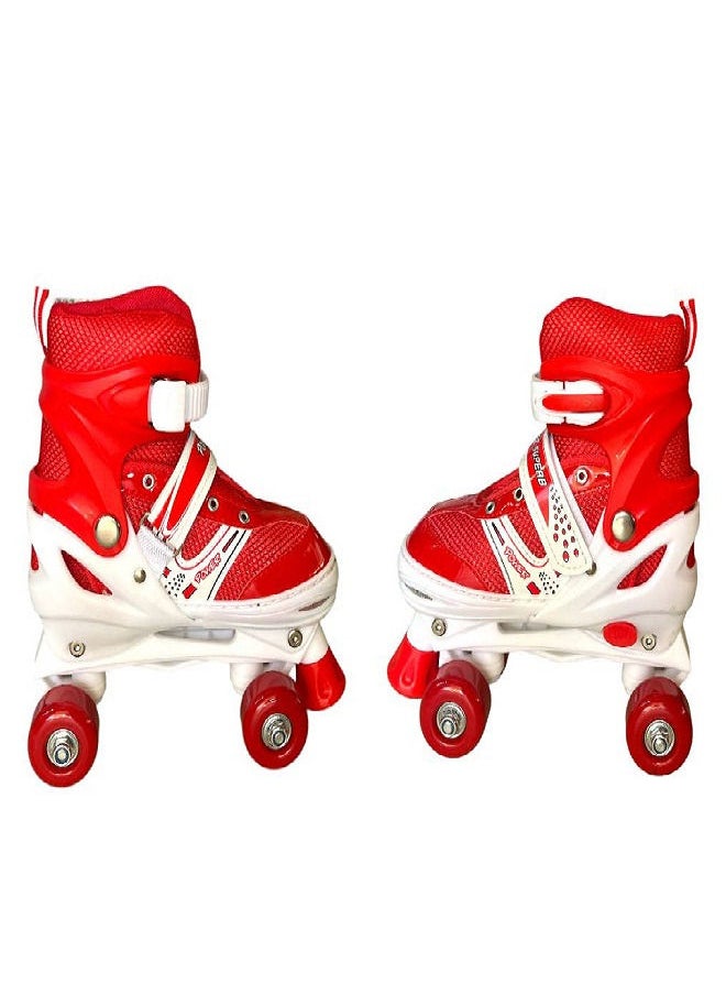 Generic Skate Shoes Pair 4 Wheels Size (35-38) Box - white * red 