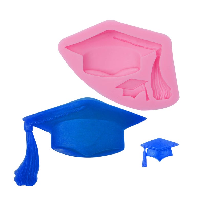 2 Pack Graduation Silicone Chocolate Molds Doctoral Cap Fondant Mould Grad School Owl Diploma Molds for 2022 Graduation Celebration Cake Decoration Cupcake Candy Sugarcraft Resin Clay