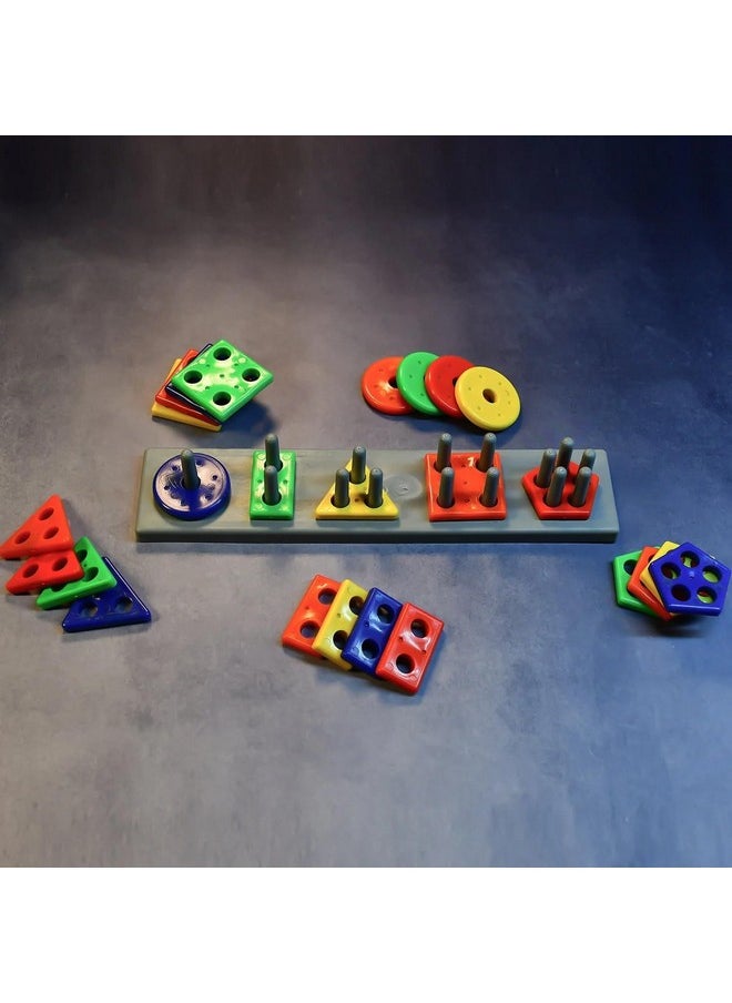 Fat Brain Toys - Fat Brain Toys Smart Activity Fun&Learning Blocks Geometrics, Educational & Learning Sorter Toys, Color Choose Stacking Block Game for Kids Baby, 1 2 3+ Year Activity Toys - Image 1