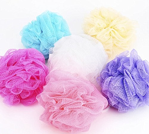 Elecsera Bath Shower Loofah Sponge Pouf Body Scrubber Exfoliator Bathing Round Loofah for Men and Women Ultra Soft Round Bath Sponge LoofahScrub Pack of 6 - Image 1