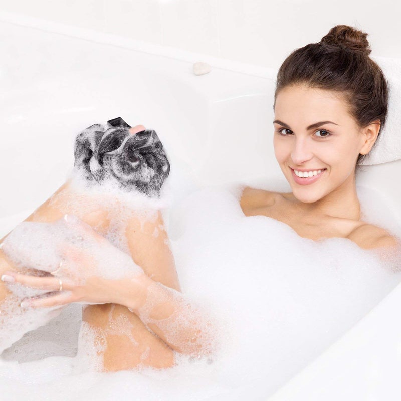 Elecsera Bath Shower Loofah Sponge Pouf Body Scrubber Exfoliator Bathing Round Loofah for Men and Women Ultra Soft Round Bath Sponge LoofahScrub Pack of 6 - Image 2