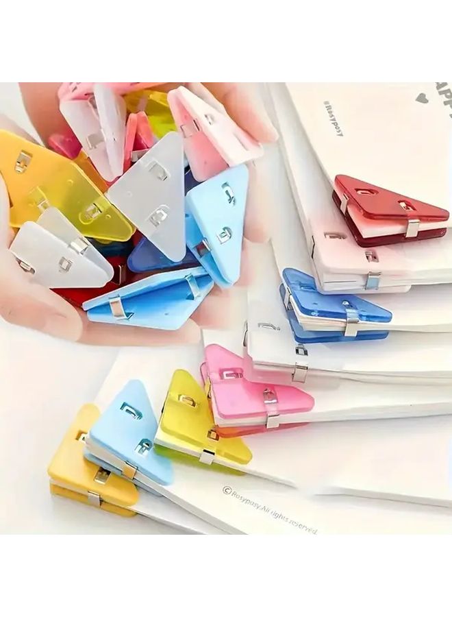 Transparent Triangle File Clips 10pcs Bookmarks Paper Clips Office Desk Organizers - Image 2