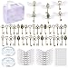 SANNIX 48 PCS Large Vintage Skeleton Keys Flying Keys Charms with 50 Pairs Dragonfly Wings and 60 Yards Elastic Crystal String for DIY Christmas Decorations Magic Theme Wizard Party Supplies - Image 2
